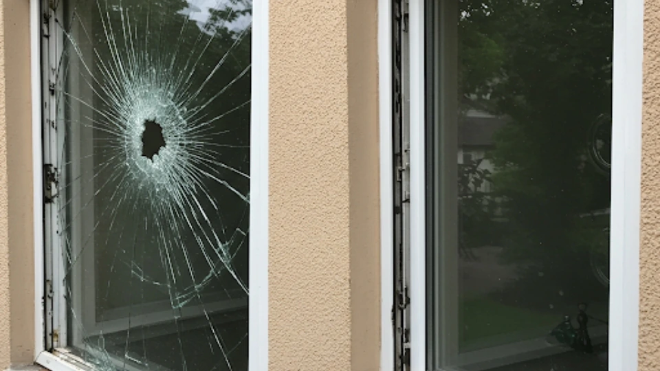 Before and after comparison of a repaired vs. damaged window